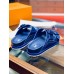 Louis Vuitton LV Trainer Mules In Blue Suede Leather
