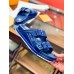 Louis Vuitton LV Trainer Mules In Blue Suede Leather