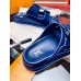 Louis Vuitton LV Trainer Mules In Blue Suede Leather