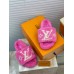 Louis Vuitton Paseo Flat Comfort Mules In Pink Shearling