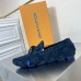 Louis Vuitton LV Driver Moccasin In Blue Monogram Suede Leather