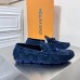 Louis Vuitton LV Driver Moccasin In Blue Monogram Suede Leather