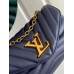 Louis Vuitton LV New Wave Chain MM Bag In Navy Blue Leather M20615