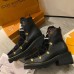 Louis Vuitton Beaubourg Ankle Boots in Black Leather with Shearling