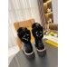 Louis Vuitton Black Territory Flat Ranger Boots with Shearling