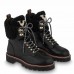 Louis Vuitton Black Territory Flat Ranger Boots with Shearling