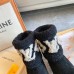 Louis Vuitton Snowdrop Flat Ankle Boots In Black Suede with Shearling