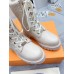 Louis Vuitton Territory Flat Ranger Boots In Cream Leather with Wool