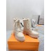 Louis Vuitton Territory Flat Ranger Boots In Cream Leather with Wool