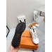 Louis Vuitton Women's White Run Away Sneakers with Gold Details
