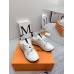Louis Vuitton Women's White Run Away Sneakers with Gold Details