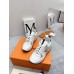 Louis Vuitton Women's White Run Away Sneakers with Gold Details