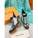 Louis Vuitton Laureate Platform Desert Boots In Grey Suede Leather