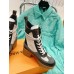 Louis Vuitton Laureate Platform Desert Boots In Grey Suede Leather