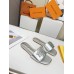 Louis Vuitton Shake Flat Mules In Silver Metallic Lambskin