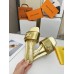 Louis Vuitton Shake Flat Mules In Gold Metallic Lambskin