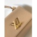 Louis Vuitton Twist One Handle PM Bag In Greige Leather M57214