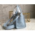 Louis Vuitton On My Side PM Bag in Blue Calfskin and Mahina Leather M59432