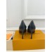 Louis Vuitton Signature Pumps in Black Leather with Monogram Canvas