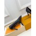 Louis Vuitton Signature Pumps in Black Leather with Monogram Canvas