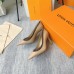 Louis Vuitton Signature Pumps in Nude Leather with Monogram Canvas