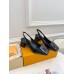 Louis Vuitton Shake Slingback Pumps 55mm In Black Patent Calfskin