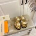 Louis Vuitton Bom Dia Comfort Mules In Gold Metallic Leather