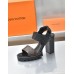 Louis Vuitton Star Trail Sandals in Calfskin and Monogram Canvas