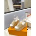Louis Vuitton Starboard Wedge Sandals In Raffia