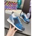 Louis Vuitton Women's Run Away Sneakers In Blue Monogram Denim