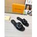 Louis Vuitton LV Isola Flat Slides In Black Calfskin