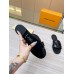 Louis Vuitton LV Isola Flat Slides In Black Calfskin