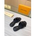 Louis Vuitton LV Isola Flat Slides In Black Calfskin