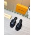 Louis Vuitton LV Isola Flat Slides In Black Calfskin