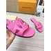 Louis Vuitton LV Isola Flat Slides In Pink Calfskin