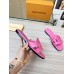Louis Vuitton LV Isola Flat Slides In Pink Calfskin