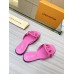 Louis Vuitton LV Isola Flat Slides In Pink Calfskin