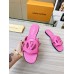 Louis Vuitton LV Isola Flat Slides In Pink Calfskin