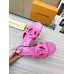 Louis Vuitton LV Isola Flat Slides In Pink Calfskin
