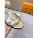 Louis Vuitton LV Isola Flat Slides In Gold Metallic Leather