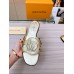 Louis Vuitton LV Isola Flat Slides In Gold Metallic Leather