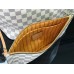 Louis Vuitton Damier Azur Neverfull MM Bag With Braided Strap N50047