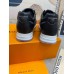 Louis Vuitton Men's Run Away Sneakers in Black Damier-embossed Leather