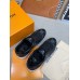 Louis Vuitton Men's Run Away Sneakers in Black Damier-embossed Leather
