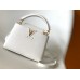 Louis Vuitton Capucines Mini Bag in White Taurillon Leather M23456