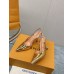 Louis Vuitton Blossom Slingback Pumps 95mm in Gold Leather