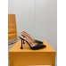 Louis Vuitton Blossom Slingback Pumps 95mm in Black Lambskin