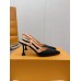 Louis Vuitton Blossom Slingback Pumps 75mm in Black Lambskin