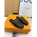Louis Vuitton LV Capri Open Back Loafers in Black Leather