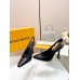 Louis Vuitton Sparkle Slingback Pumps 95mm in Black Leather